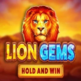 Lion Gems Hold and Win online game logo by Playson on holdandwins.com
